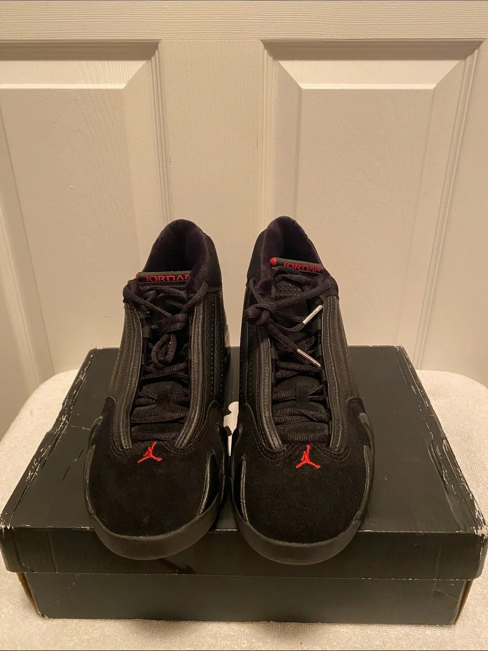 Air Jordan 13 Retro Black Sneakers with Red Accents…size 8